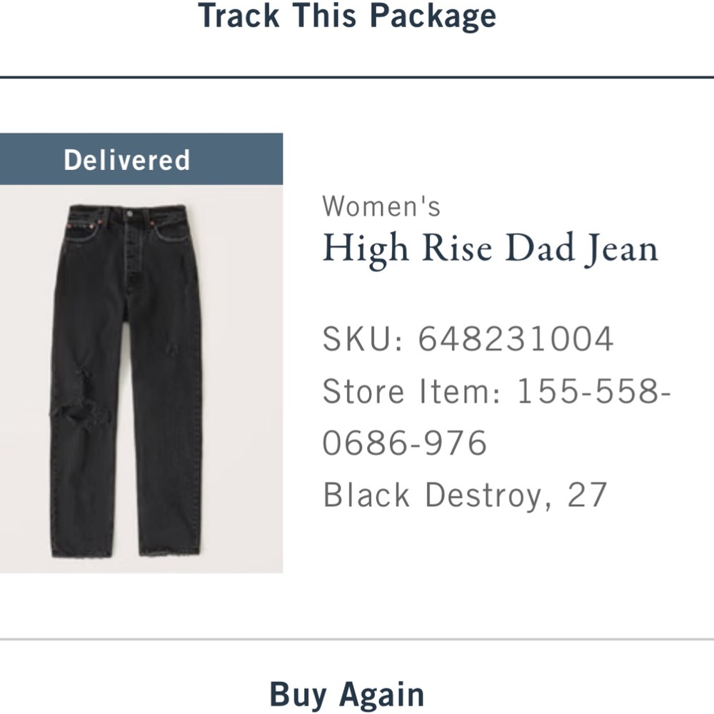 Abercrombie high rise dad jean